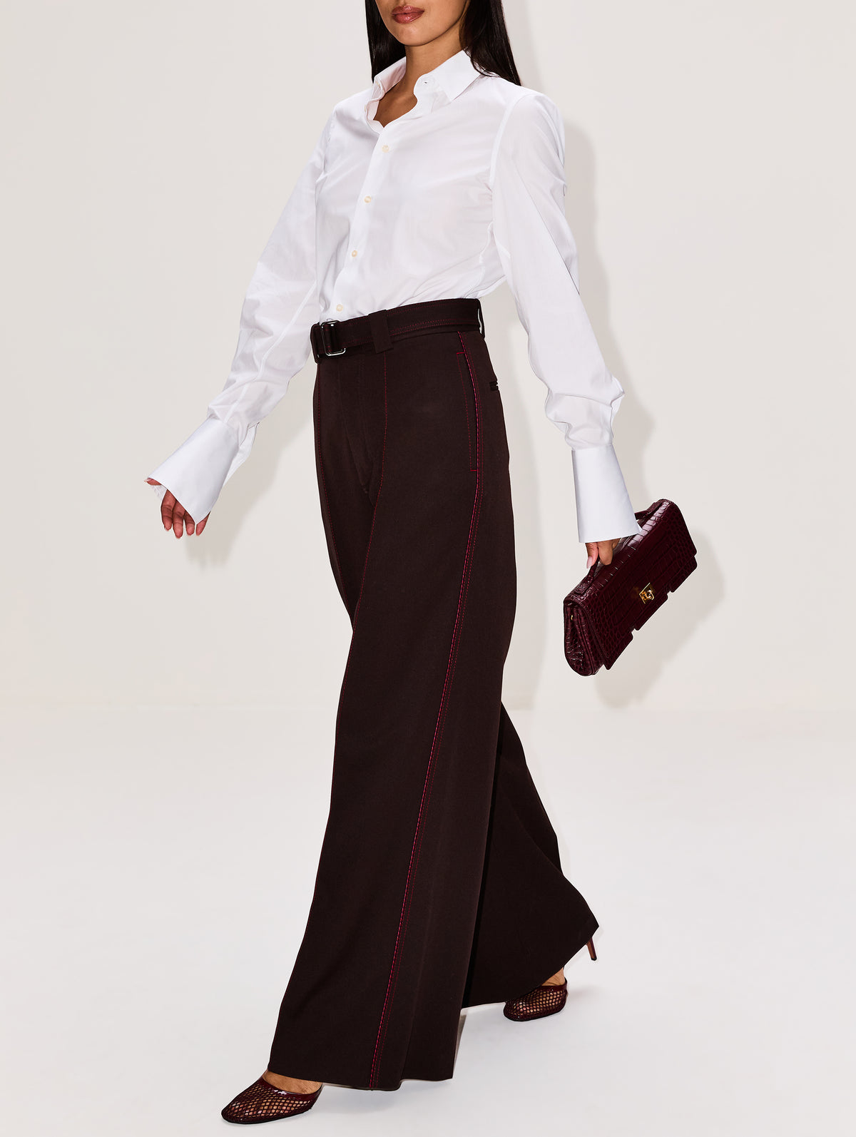 Flat Front Trouser,CHRISTOPHER JOHN ROGERS,PUMPERNICKEL,Image 3