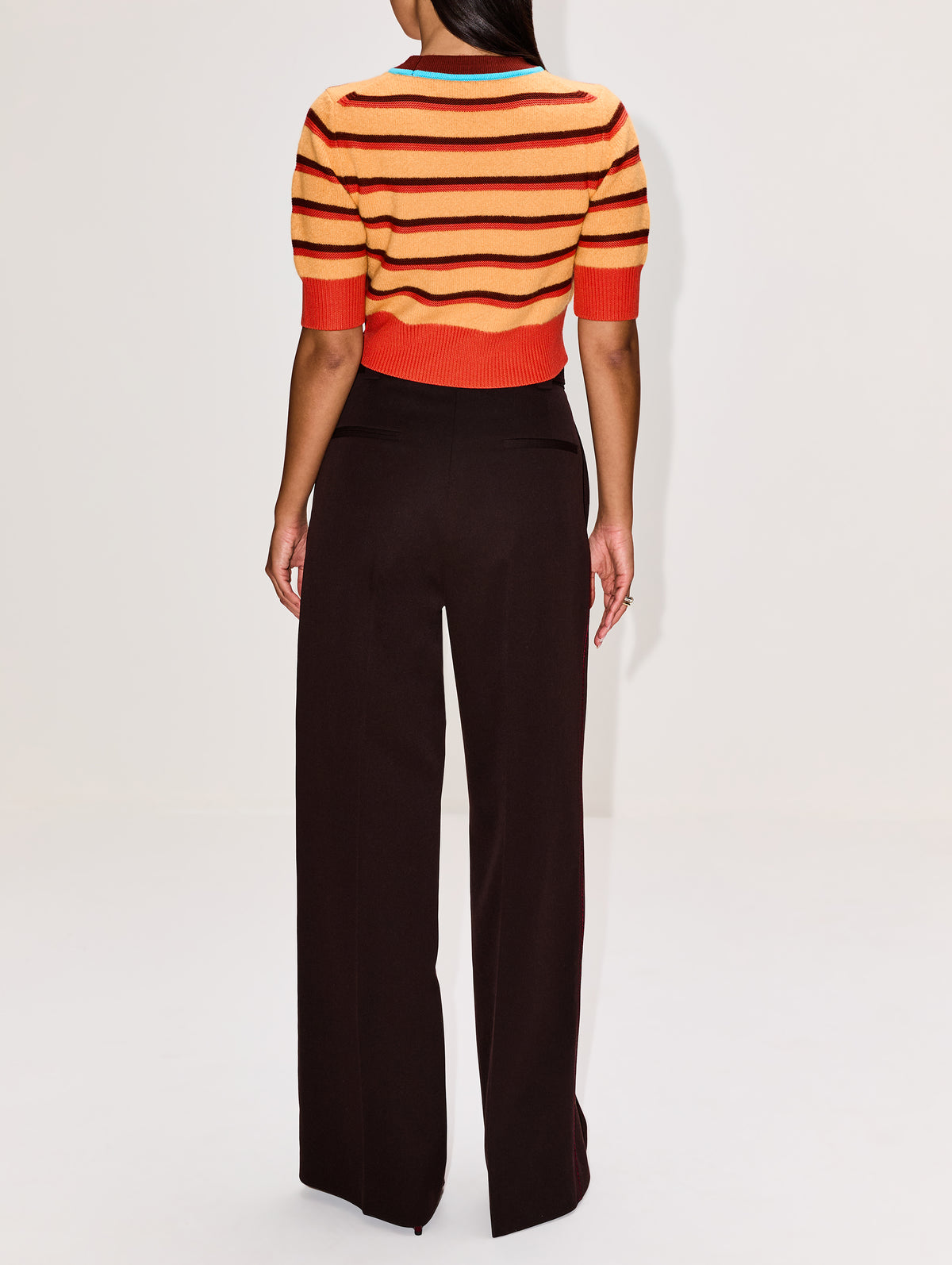 Striped Cropped Ringer Tee,CHRISTOPHER JOHN ROGERS,CREAMSICLE,Image 3