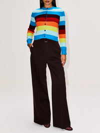 Striped Cropped Cardigan,CHRISTOPHER JOHN ROGERS,SPLASH MULTI,Image 2