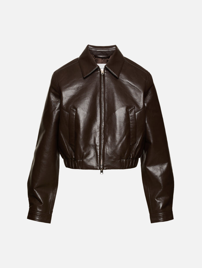 Essie Cropped Jacket,AGOLDE,CHOCOLATE,Image 1