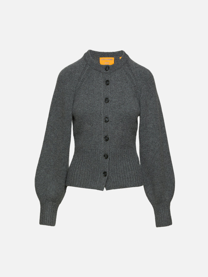 Sculpted Cardigan,GUEST IN RESIDENCE,CHARCOAL,Image 1