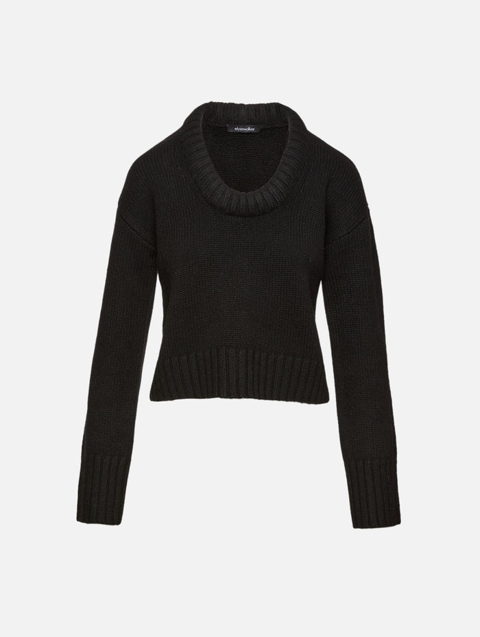 Amelia U Neck Sweater,ELYSEWALKER LABEL,BLACK,Image 1