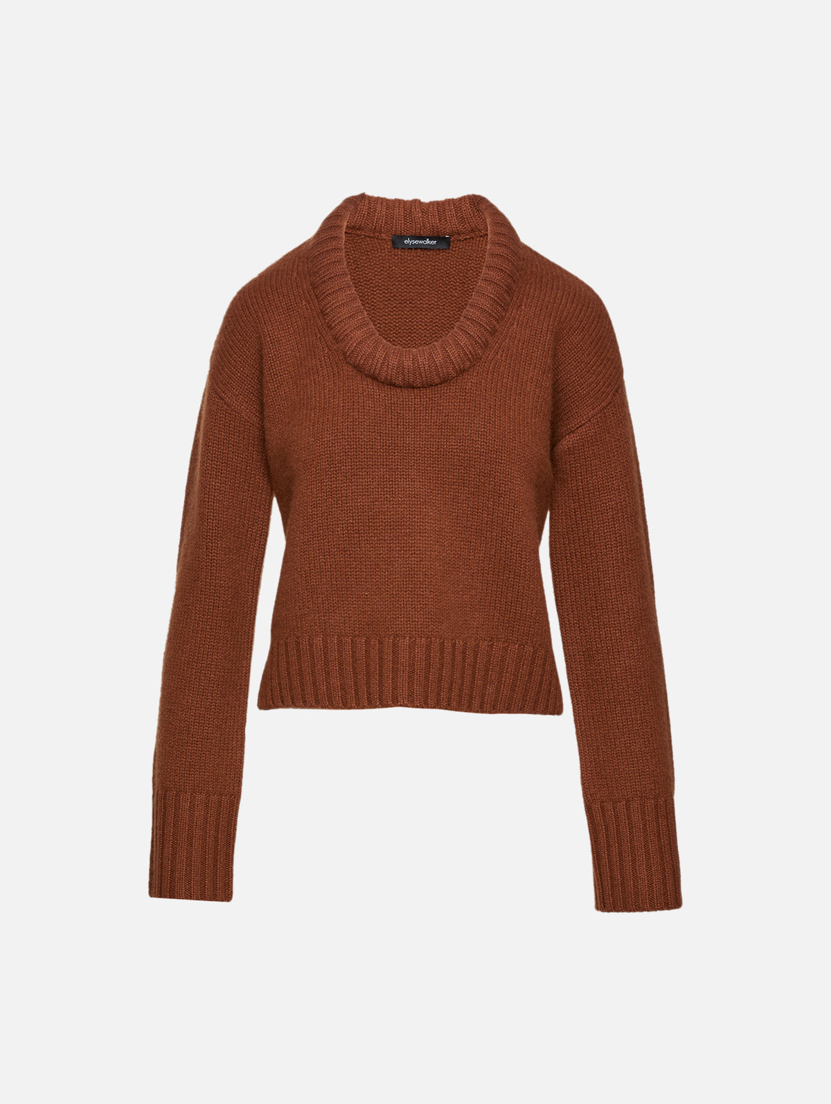 Amelia U Neck Sweater,ELYSEWALKER LABEL,CINNAMON,Image 4