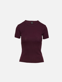 Pointelle Slim Fit Tee,LESET,DARK BERRY,Image 1