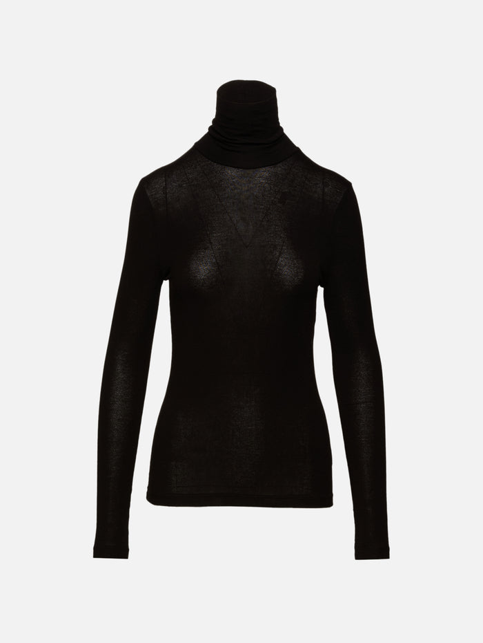Pascale Turtleneck Top,AGOLDE,BLACK,Image 1