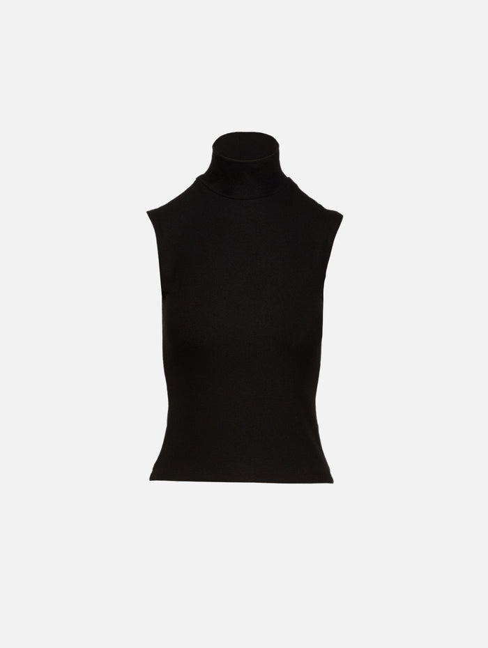 Lauren Sleeveless Turtleneck Top,LESET,BLACK,Image 1