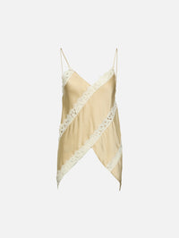 Bias Lace Panel Camisole,ROSETTA GETTY,CHAMPAGNE,Image 1