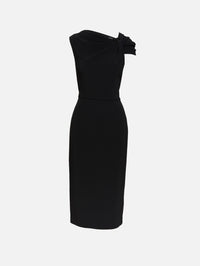 Draped Midi Dress,GIVENCHY,BLACK,Image 1