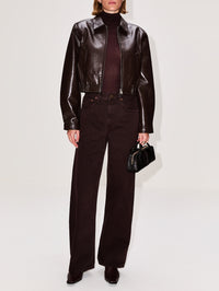 Essie Cropped Jacket,AGOLDE,CHOCOLATE,Image 2