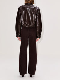 Essie Cropped Jacket,AGOLDE,CHOCOLATE,Image 3