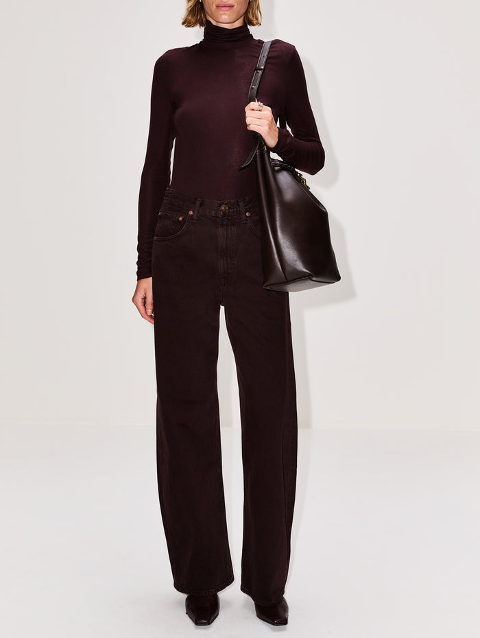 Pascale Turtleneck Top,AGOLDE,ROOT,Image 1