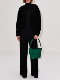 Mica Collarless Blouson Coat,LESET,BLACK,Image 2