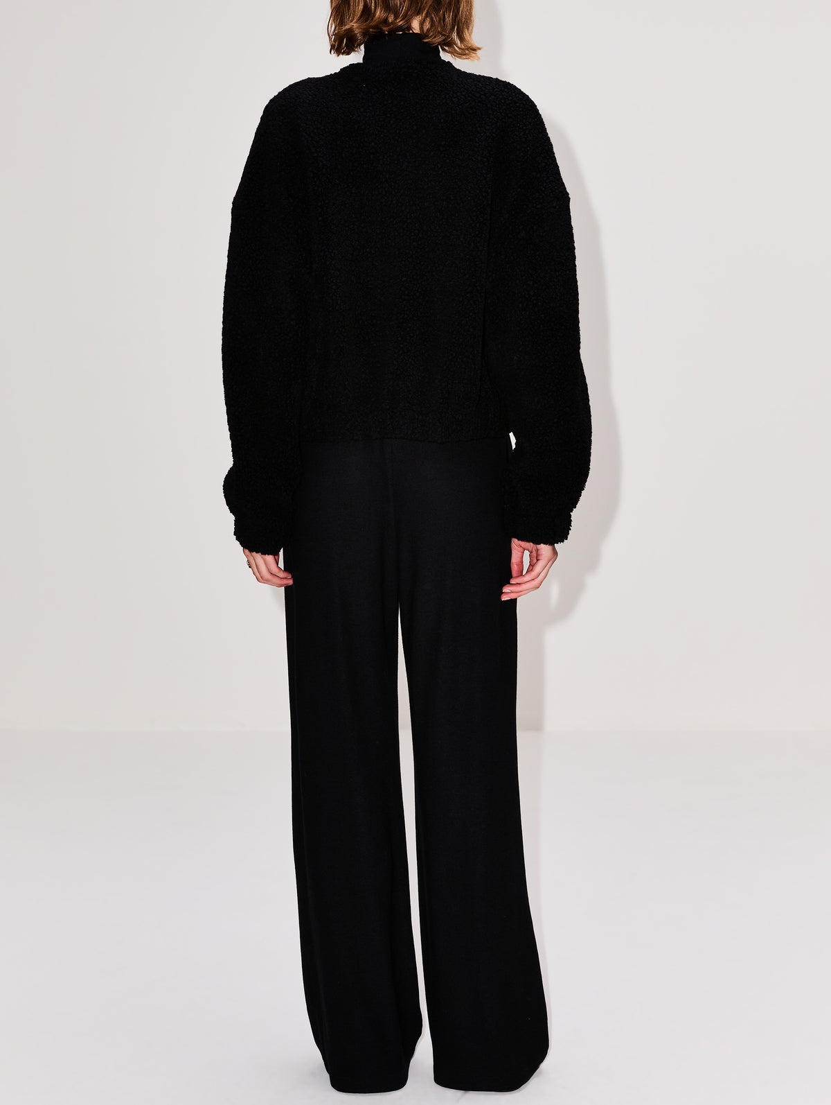 Mica Collarless Blouson Coat,LESET,BLACK,Image 3