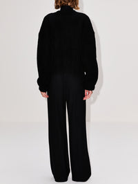 Mica Collarless Blouson Coat,LESET,BLACK,Image 3