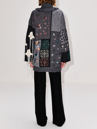 Midnight in Manhattan Cardigan,ALANUI,CHARCOAL,Image 3