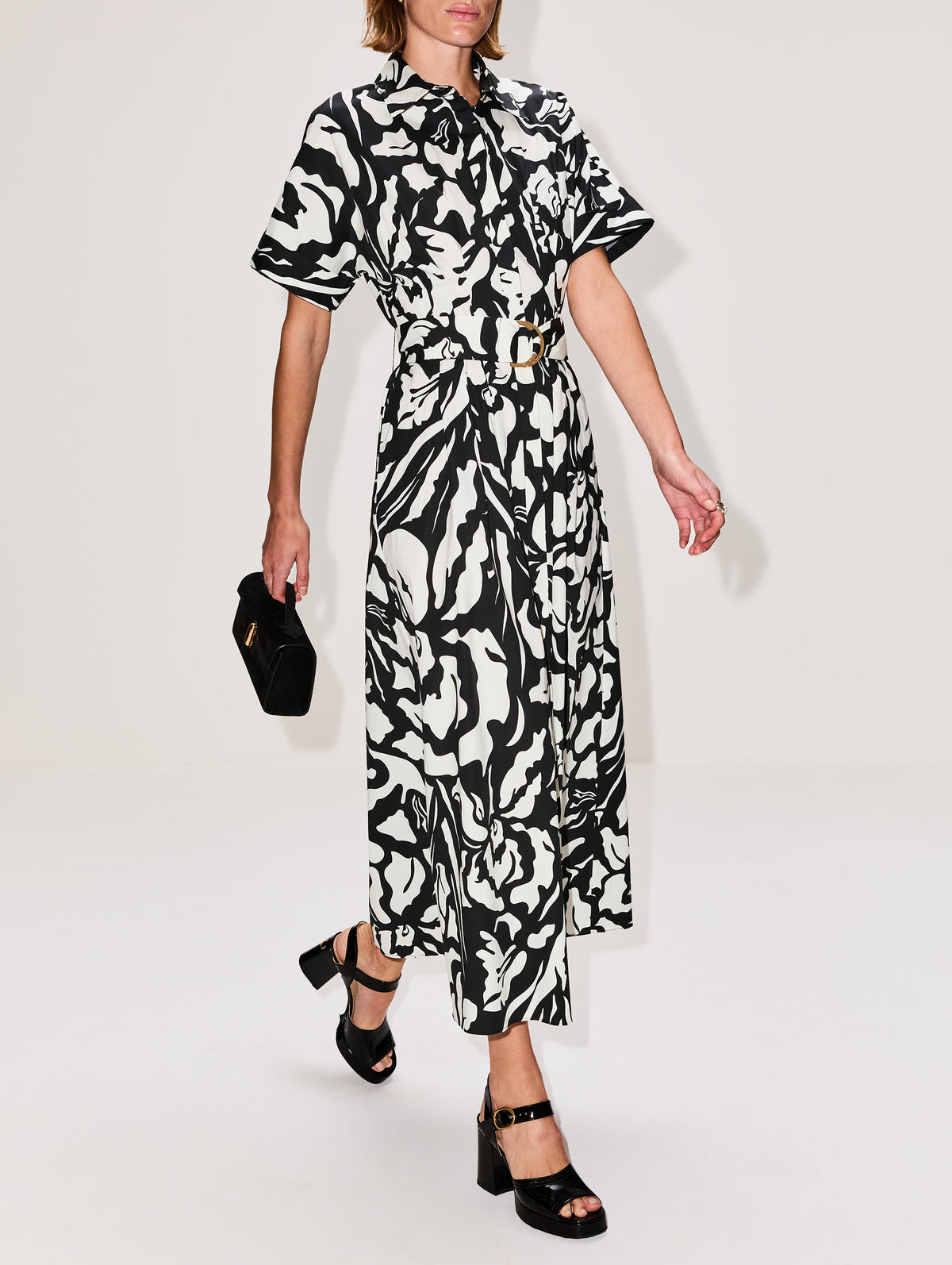 Blair Dress,AMIR TAGHI,BLACK/ECRU,Image 3