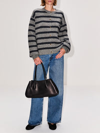 Striped Cardigan,MIU MIU,GRIGIO/BLUE,Image 2