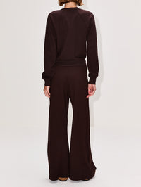 Drawstring Wide Leg Sweatpant,ÉTERNE,ESPRESSO,Image 3