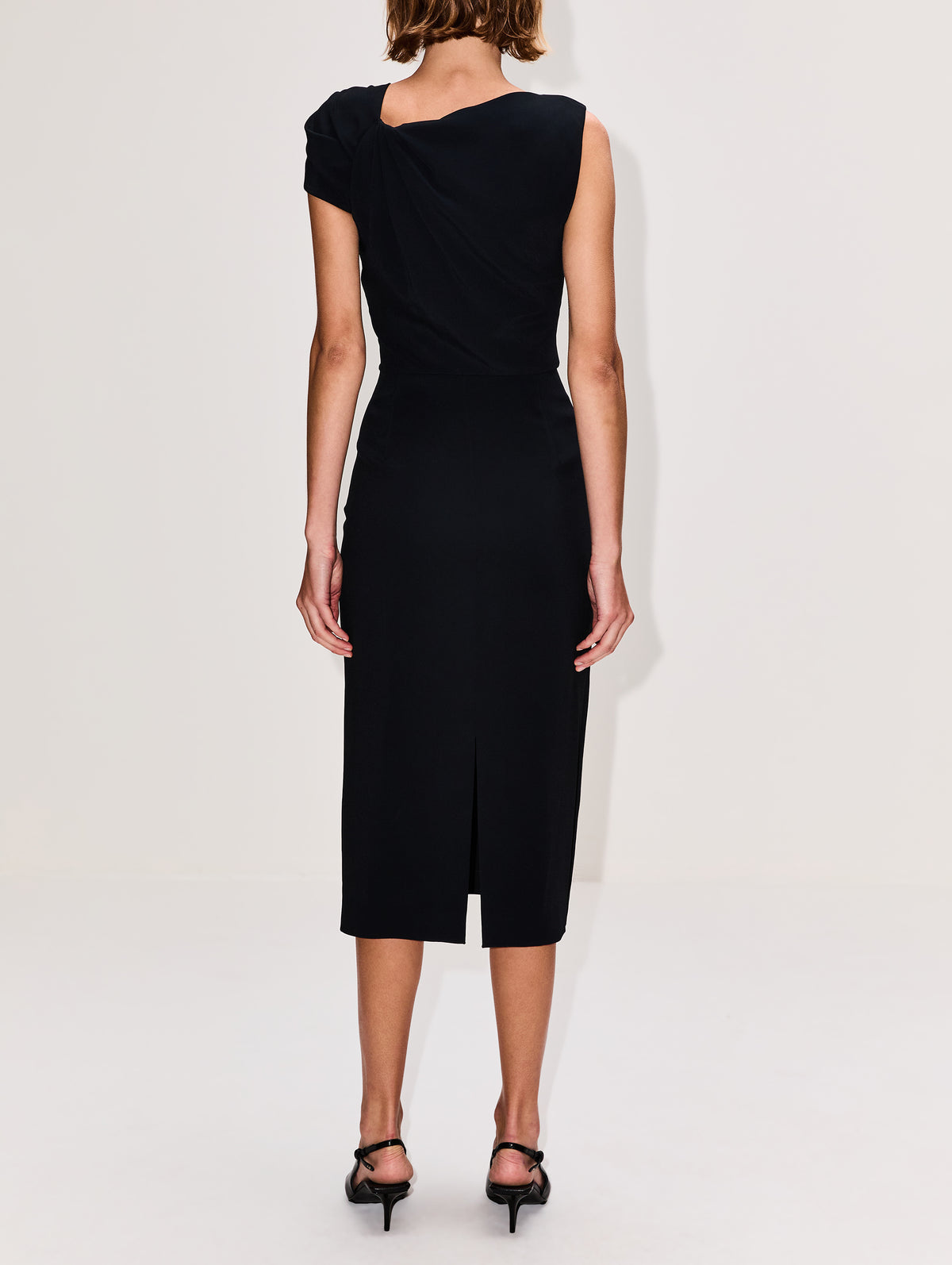 Draped Midi Dress,GIVENCHY,BLACK,Image 4
