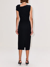 Draped Midi Dress,GIVENCHY,BLACK,Image 4