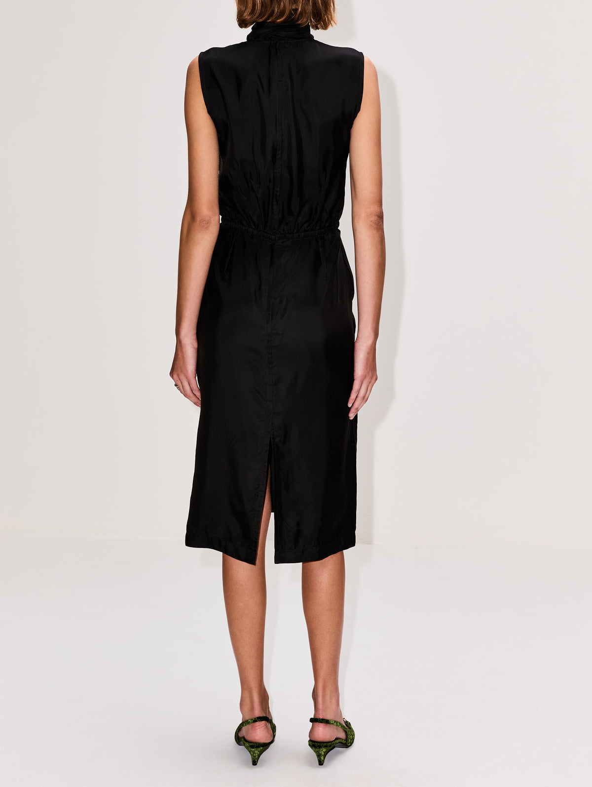 Gucci | Black fluid viscose twill Midi dress | Women | 42 Gucci | Black fluid viscose twill Midi dress | Women | 42