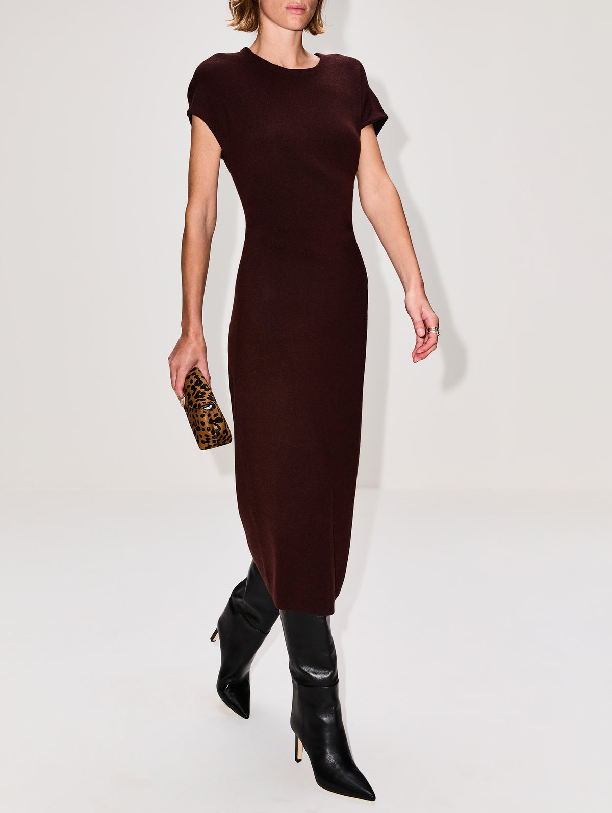 Cap Ferrat Dress,LA LIGNE,CHOCOLATE,Image 3