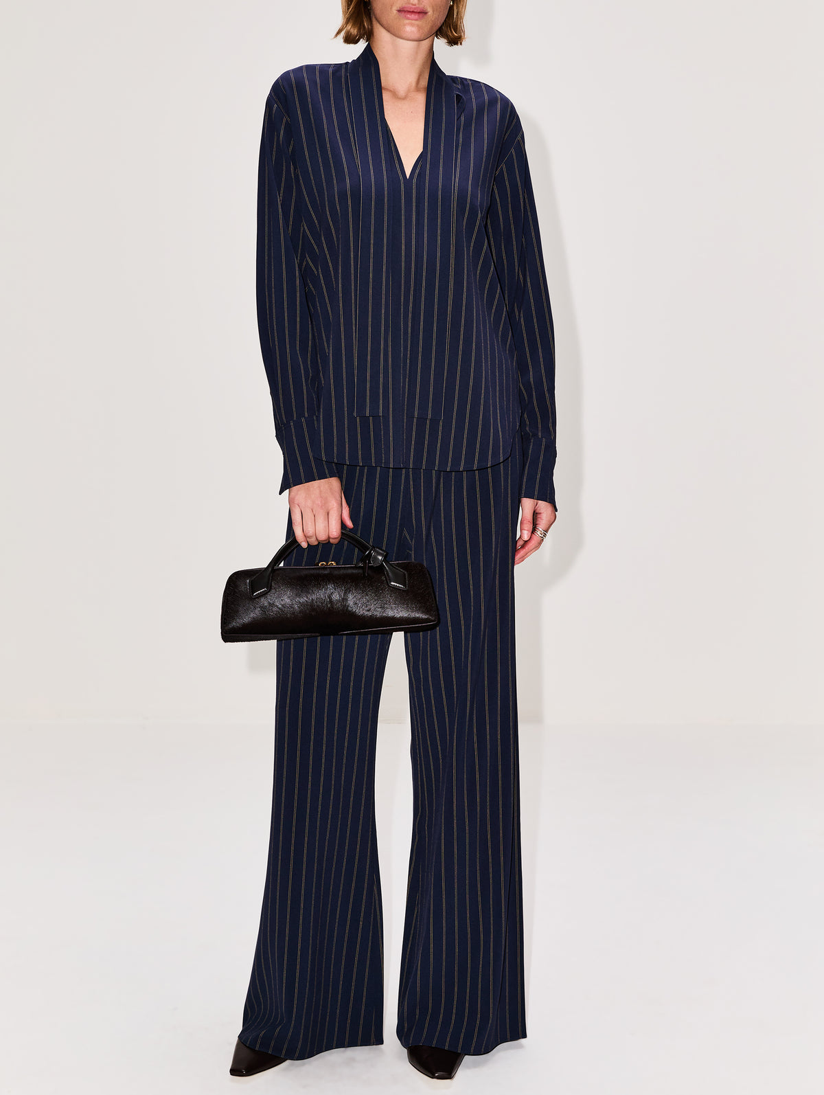 Roman Shirt,LA LIGNE,NAVY TAN,Image 2