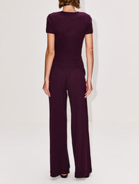 Pointelle Boxer Pant,LESET,DARK BERRY,Image 3