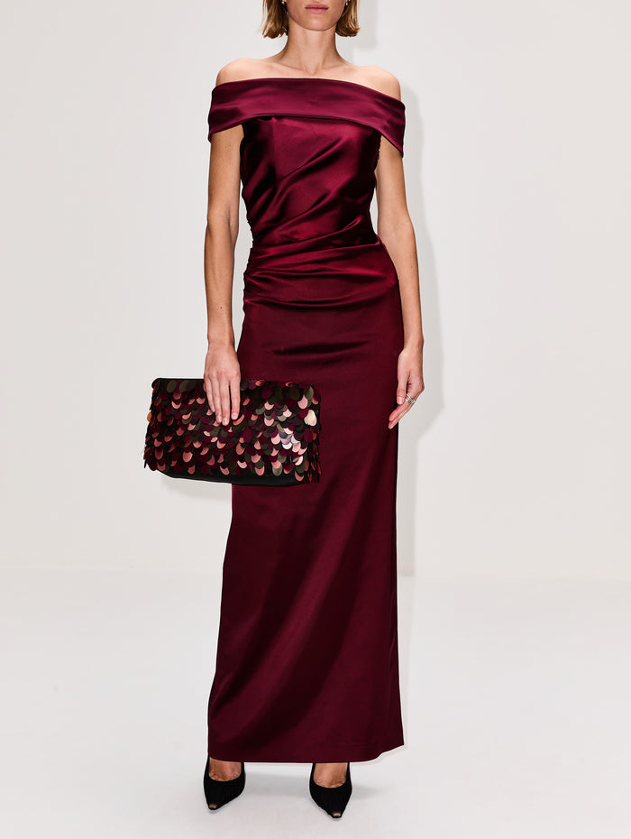 Opaco Gown,MAX MARA,RASPBERRY,Image 1