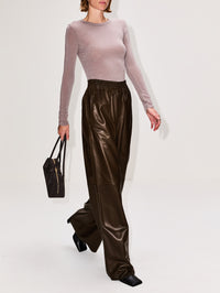 Wide Leg Pant,PETAR PETROV,UMBER,Image 3
