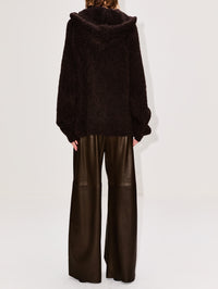 Cropped Hooded Jumper,PETAR PETROV,COFFEE,Image 3