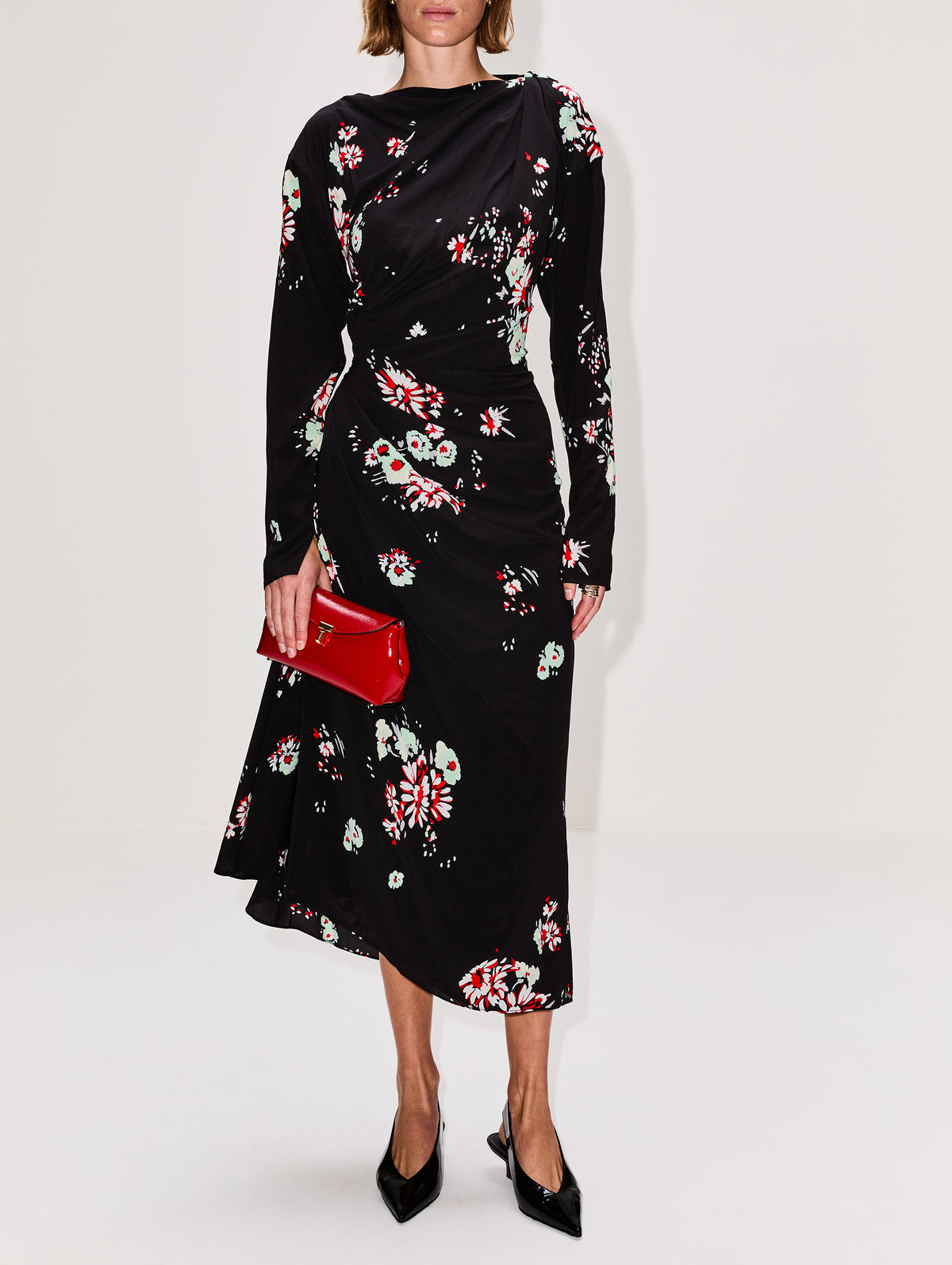 Trudie Dress,PROENZA SCHOULER,BLACK MULTI,Image 2