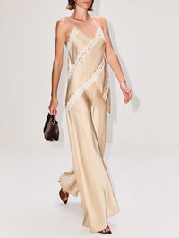 Bias Cut Wide Leg Pant,ROSETTA GETTY,CHAMPAGNE,Image 3