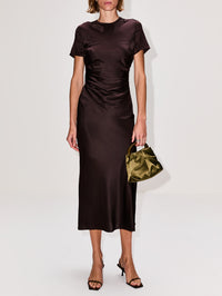 Marcel Silk Dress,STAUD,EARTH,Image 2