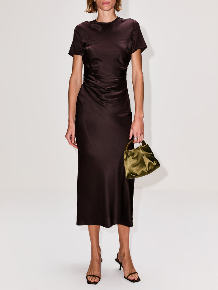Marcel Silk Dress,STAUD,EARTH,Image 1