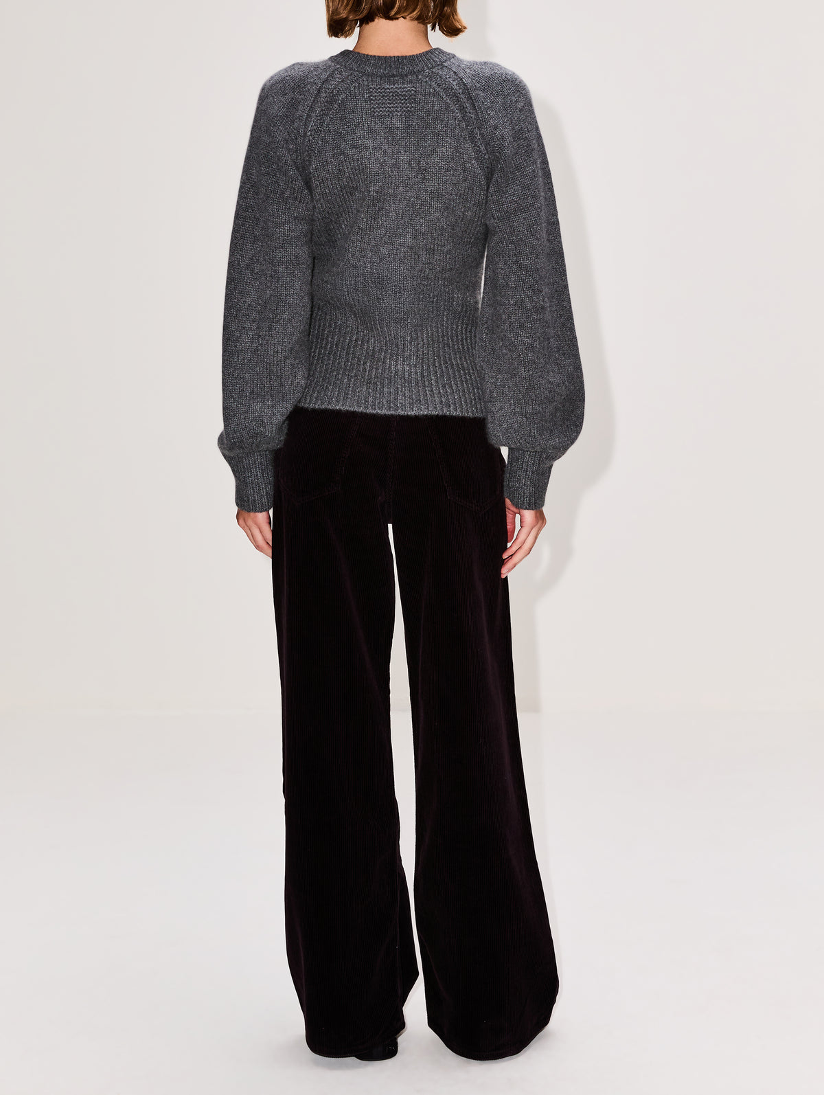 Sculpted Cardigan,GUEST IN RESIDENCE,CHARCOAL,Image 3