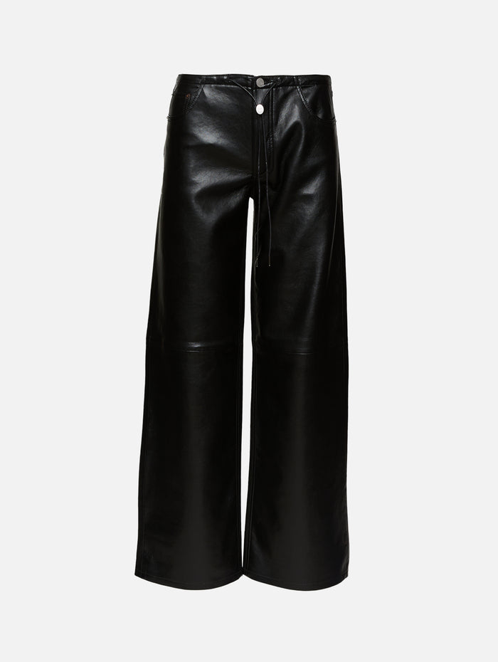 Cool Pant,STILL HERE NYC,BLACK LEATHER,Image 1