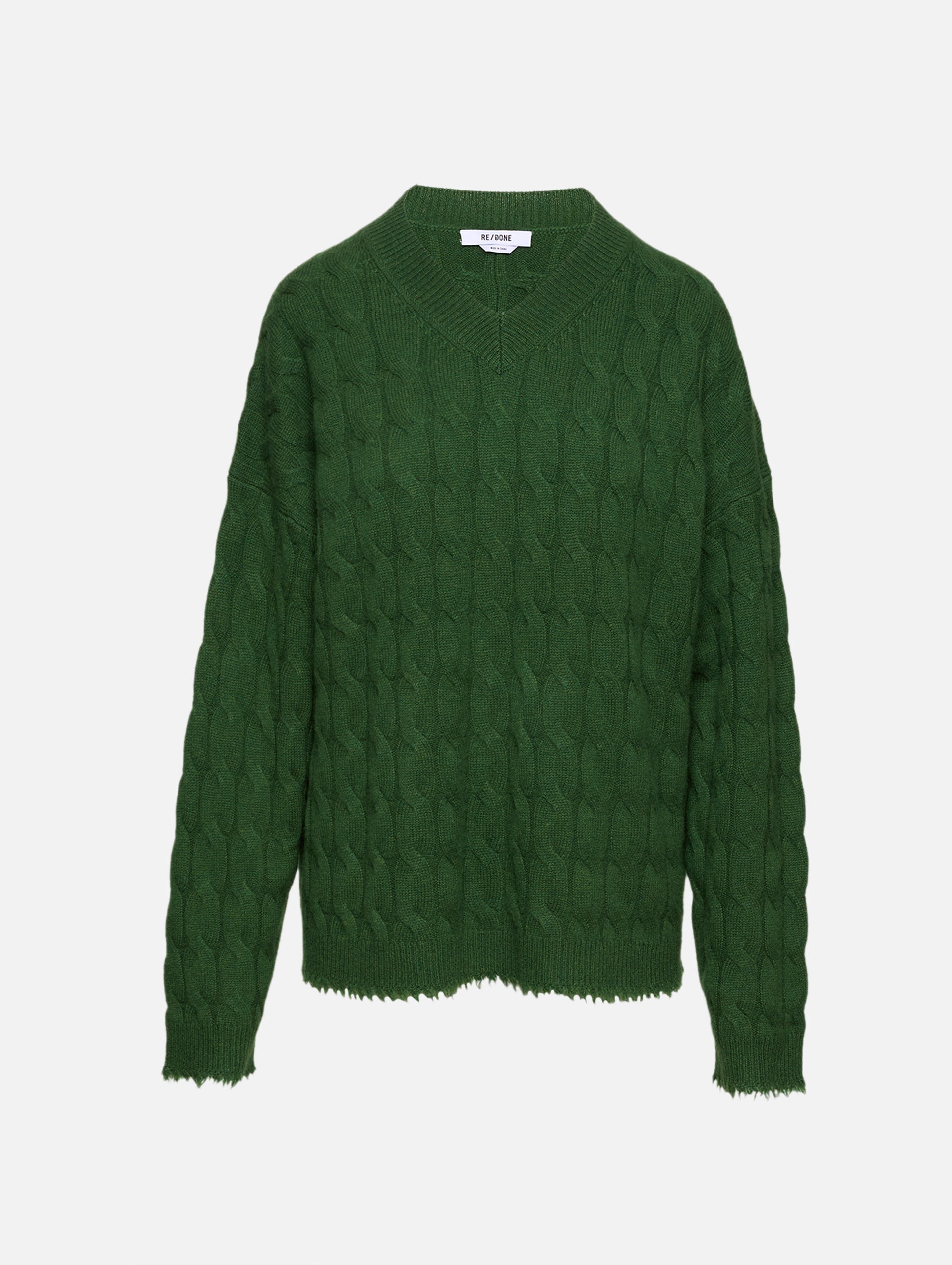 Cable V Neck Pullover Top | RE/DONE | elysewalker