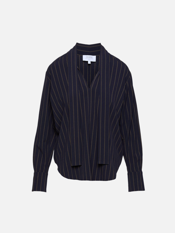 Roman Shirt,LA LIGNE,NAVY TAN,Image 1