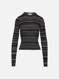 Rib Long Sleeve Top,RE/DONE,BLACK COMBO,Image 1