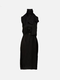 Tie Neck Dress,GUCCI,BLACK,Image 1