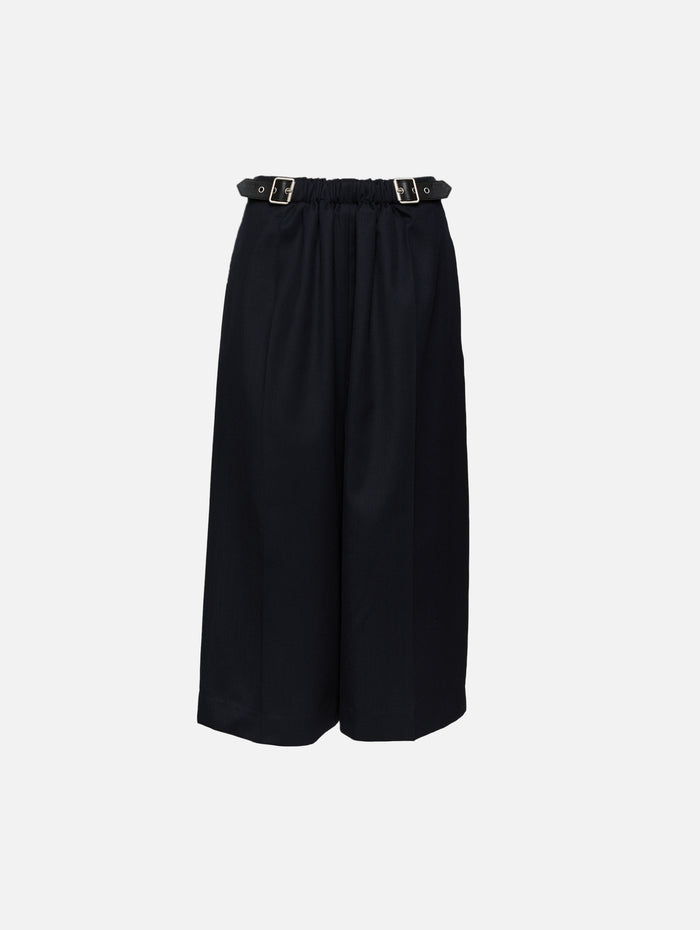 Cropped Belted Trouser,LOEWE,NAVY BLUE,Image 1