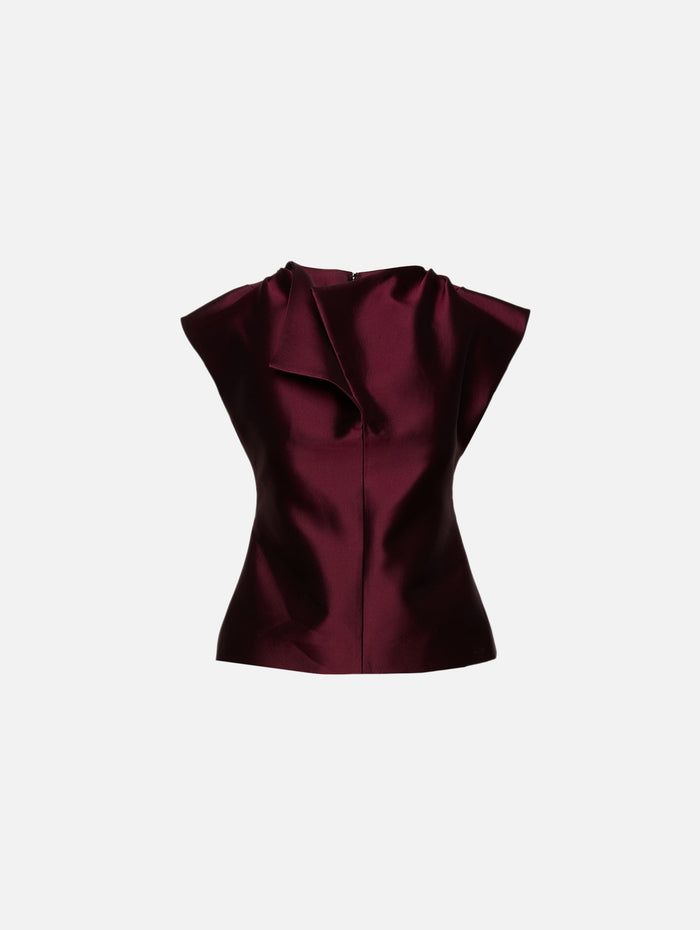 Silk Peel Top,CHRISTOPHER JOHN ROGERS,RADDICHIO,Image 1