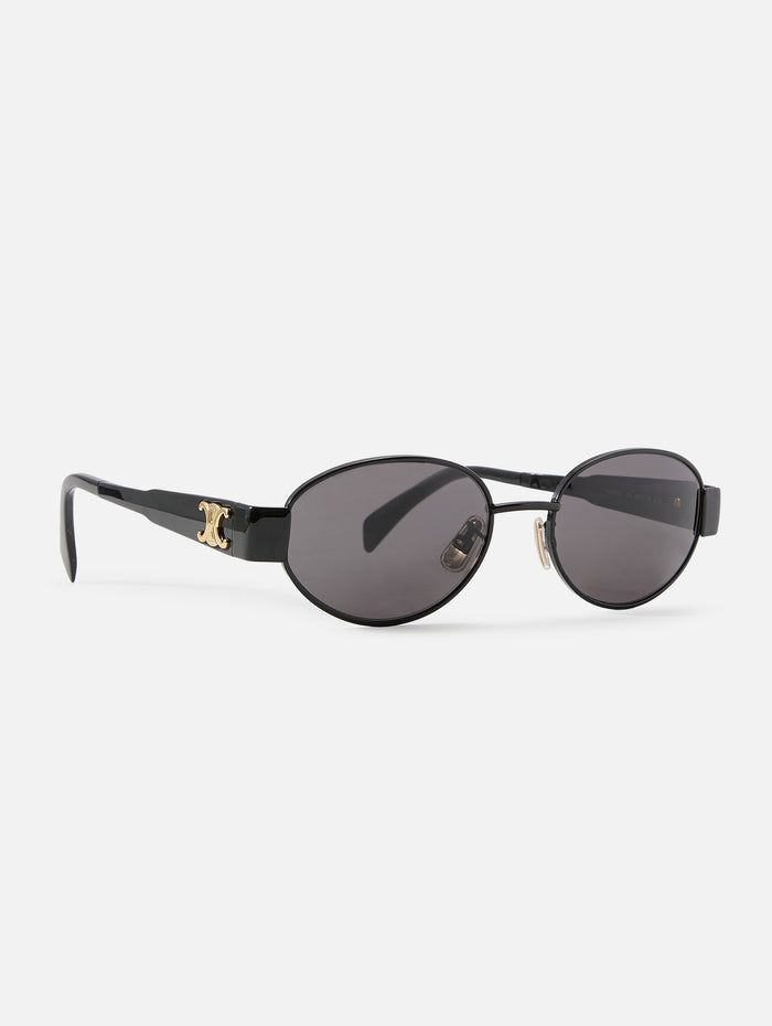 Triomphe Metal Sunglasses,CELINE EYEWEAR,SHINY BLACK,Image 1