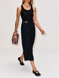 Cropped Belted Trouser,LOEWE,NAVY BLUE,Image 3