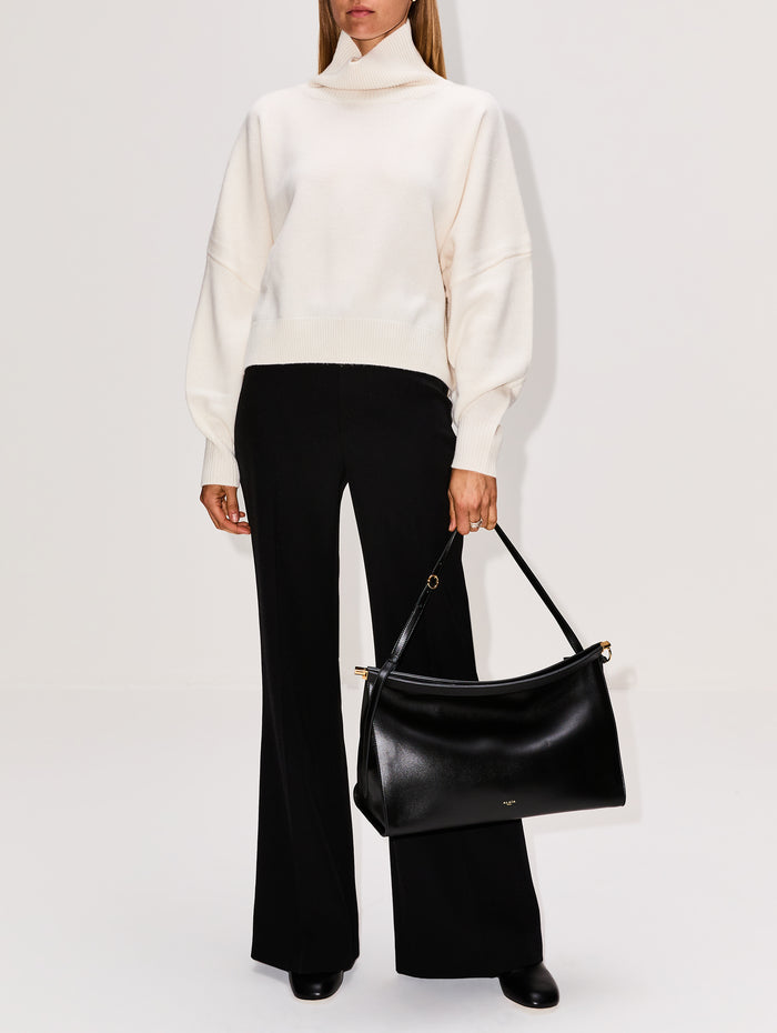 Luke Stand Collar Sweater,LOULOU DE SAISON,IVORY,Image 1