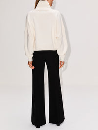 Luke Stand Collar Sweater,LOULOU DE SAISON,IVORY,Image 3