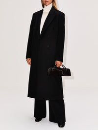 Rosco Double Breasted Coat,LOULOU DE SAISON,BLACK,Image 2