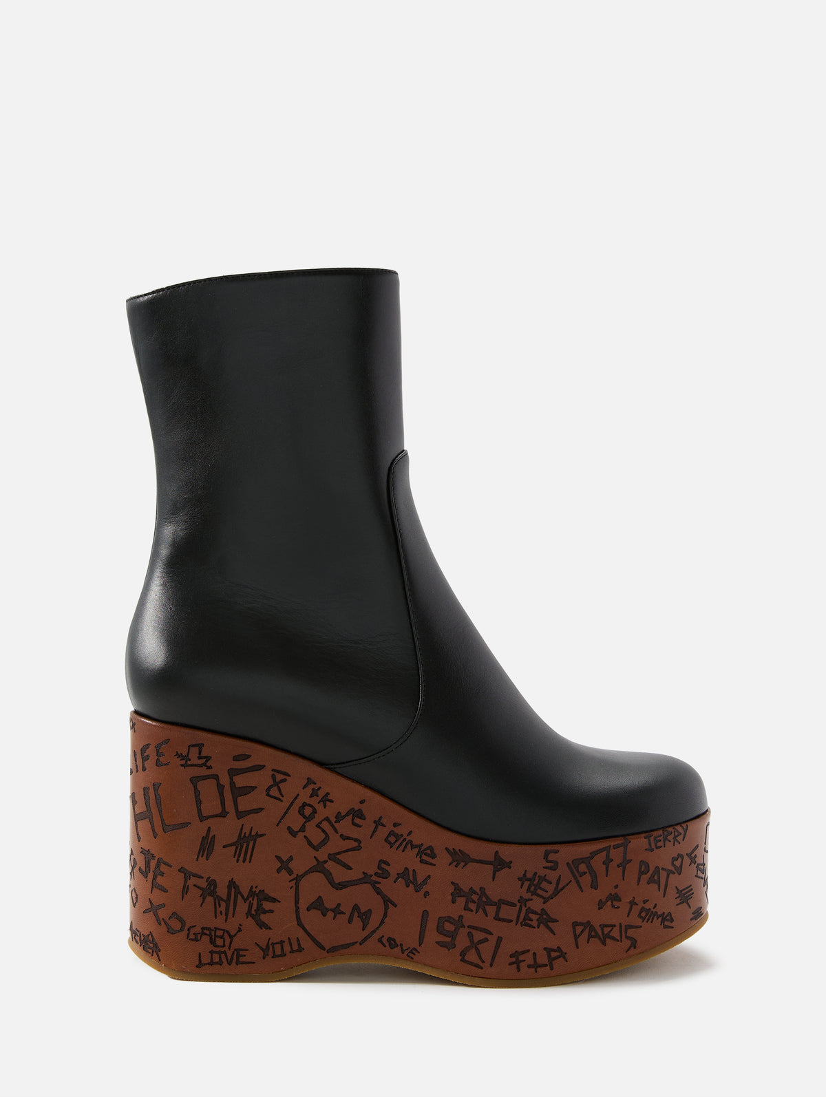 Maxime Wedge Boot,CHLOÉ,BLACK,Image 1