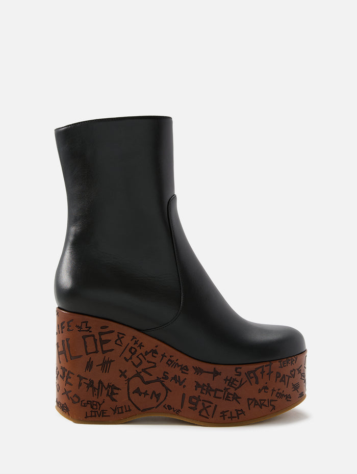 Maxime Wedge Boot,CHLOÉ,BLACK,Image 1
